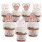 Big Dot of Happiness It's Twin Girls - Cupcake Decoration - Pink and Rose Gold Twins Baby Shower Cupcake Wrappers and Treat Picks Kit - Set of 24